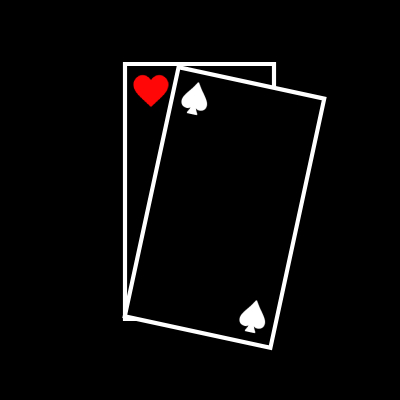 Two pixelated cards